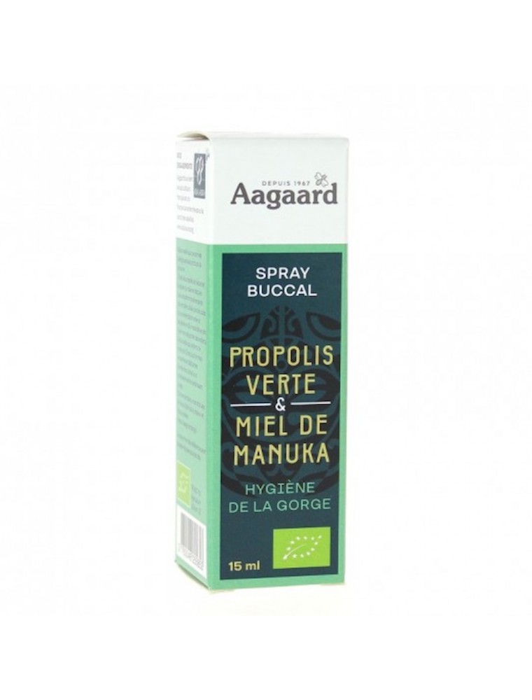 Image principale de la modale pour Spray Propolis Verte et Miel de Manuka Bio - Soin de la Gorge 15 ml - Aagaard