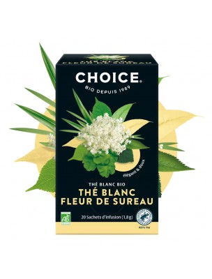 Image de Fleur de Sureau Bio - Thé Blanc 17 sachets - Choice depuis Achetez les nouvelles tisanes arrivées à l'herboristerie Louis