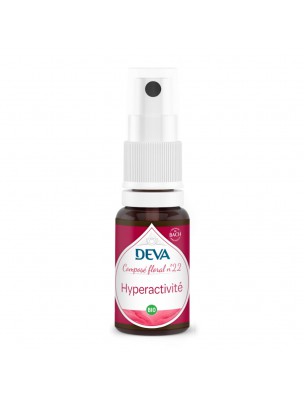 Image de Hyperactivité Bio - Calme, Modération et Sérénité Composé floral n°22 Spray de 15 ml - Deva depuis louis-herboristerie