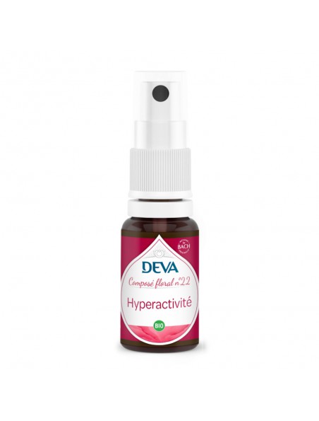 Achetez Hyperactivité Bio - Calme, Modération et Sérénité Composé floral n°22 Spray de 15 ml - Deva à l'herboristerie Louis Image principale de Hyperactivité Bio - Calme, Modération et Sérénité Composé floral n°22 Spray de 15 ml - Deva