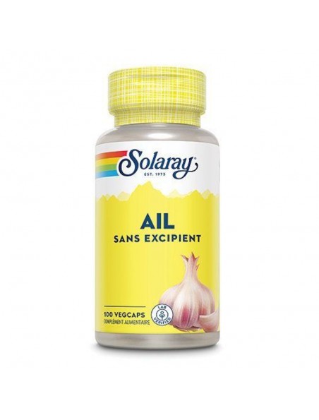 Achetez Ail 600 mg - Immunité et Circulation 100 capsules végétales - Solaray à l'herboristerie Louis Image principale de Ail 600 mg - Immunité et Circulation 100 capsules végétales - Solaray