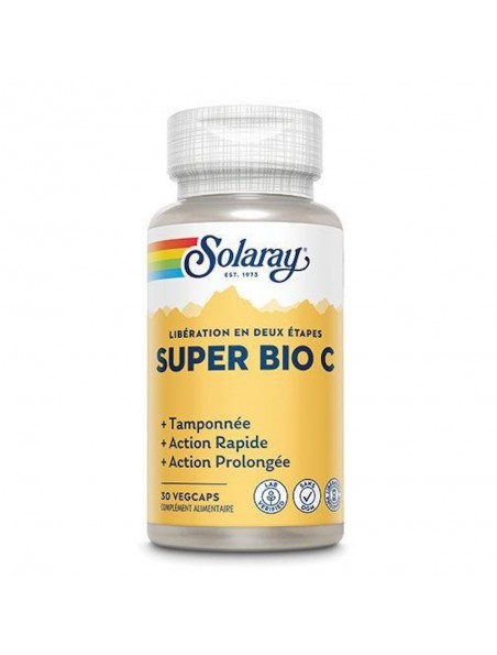 Achetez Super Bio C tamponnée - Vitamine C 30 capsules - Solaray à l'herboristerie Louis Image principale de Super Bio C tamponnée - Vitamine C 30 capsules - Solaray