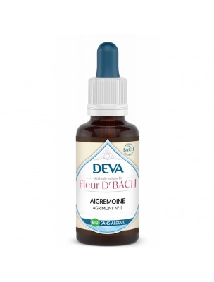 Image de Aigremoine Sans Alcool Bio - Joie et acceptation de soi Elixir Floral de Bach 30 ml - Deva depuis Commandez les produits Deva à l'herboristerie Louis