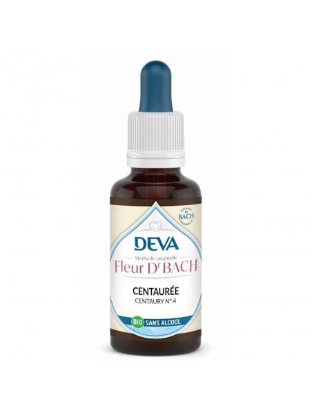 Achetez Centaurée Sans Alcool Bio - Volonté et Force de caractère Elixir Floral de Bach 30 ml - Deva à l'herboristerie Louis Image principale de Centaurée Sans Alcool Bio - Volonté et Force de caractère Elixir Floral de Bach 30 ml - Deva