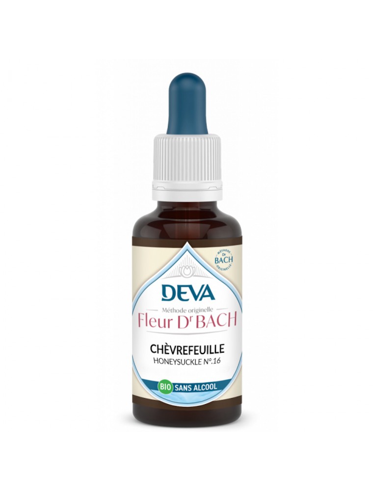 Image principale de la modale pour Chèvrefeuille Sans Alcool Bio - Vivre au présent Élixir Floral de Bach 30 ml - Deva