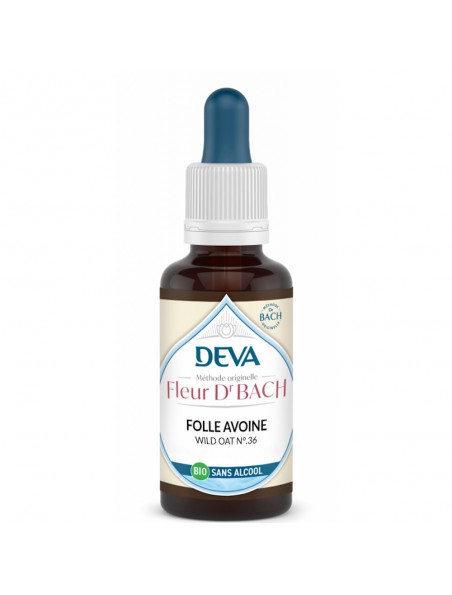 Achetez Folle avoine Sans Alcool Bio - Reconnaissance de ses capacités Élixir Floral de Bach 30 ml - Deva à l'herboristerie Louis Image principale de Folle avoine Sans Alcool Bio - Reconnaissance de ses capacités Élixir Floral de Bach 30 ml - Deva