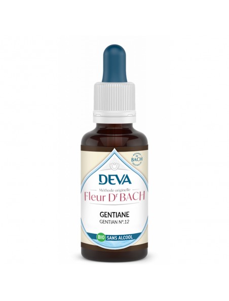 Achetez Gentiane Sans Alcool Bio - Détermination et Persévérance Élixir Floral de Bach 30 ml - Deva à l'herboristerie Louis Image principale de Gentiane Sans Alcool Bio - Détermination et Persévérance Élixir Floral de Bach 30 ml - Deva