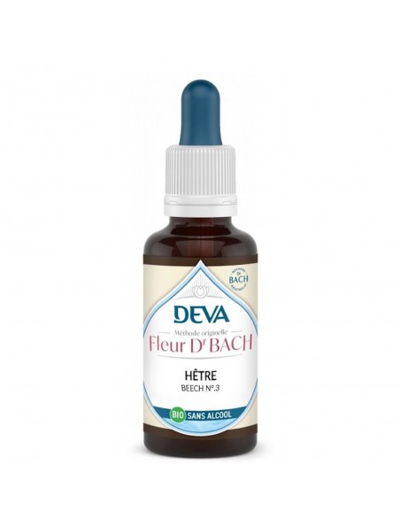Achetez Hêtre Sans Alcool Bio - Tolérance et Acceptation des autres Élixir Floral de Bach 30 ml - Deva à l'herboristerie Louis Image principale de Hêtre Sans Alcool Bio - Tolérance et Acceptation des autres Élixir Floral de Bach 30 ml - Deva