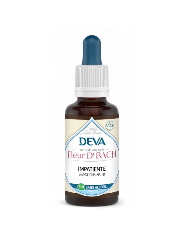Image principale de la modale pour Impatiente Sans Alcool Bio - Douceur et Patience Élixir Floral de Bach 30 ml - Deva