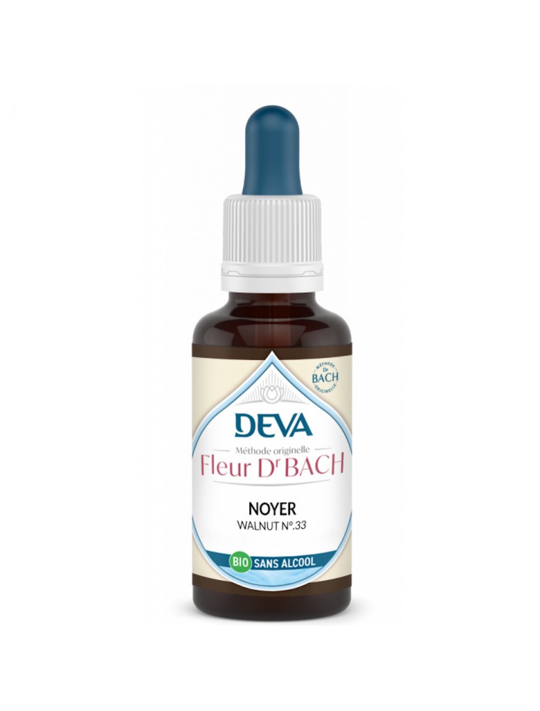 Image principale de la modale pour Noyer Sans Alcool Bio - Aide au changement et protection Élixir Floral de Bach 30 ml - Deva