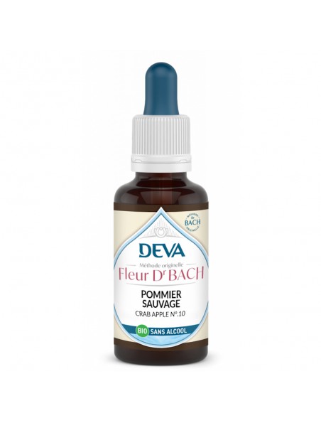 Achetez Pommier sauvage Sans Alcool Bio - Sentiment de pureté Élixir Floral de Bach 30 ml - Deva à l'herboristerie Louis Image principale de Pommier sauvage Sans Alcool Bio - Sentiment de pureté Élixir Floral de Bach 30 ml - Deva
