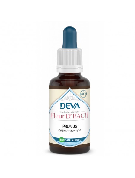 Achetez Prunus Sans Alcool Bio - Calme et Paix intérieure Élixir Floral de Bach 30 ml - Deva à l'herboristerie Louis Image principale de Prunus Sans Alcool Bio - Calme et Paix intérieure Élixir Floral de Bach 30 ml - Deva