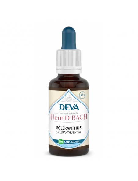 Achetez Scléranthus Sans Alcool Bio - Résolution et Esprit de décision Élixir Floral de Bach 30 ml - Deva à l'herboristerie Louis Image principale de Scléranthus Sans Alcool Bio - Résolution et Esprit de décision Élixir Floral de Bach 30 ml - Deva