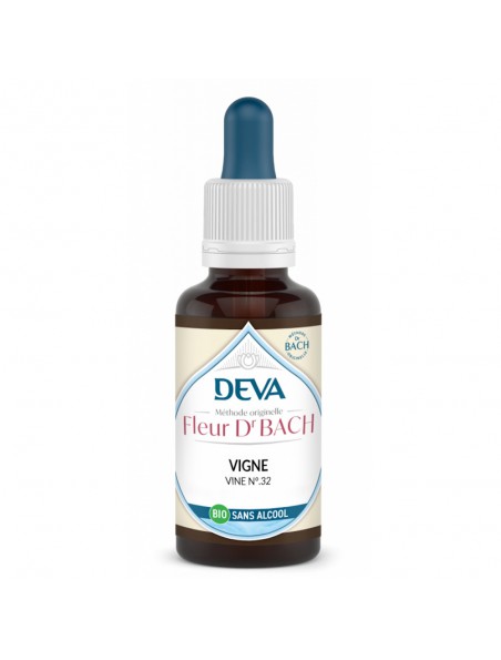 Achetez Vigne Sans Alcool Bio - Service et Respect d'autrui Élixir Floral de Bach 30 ml - Deva à l'herboristerie Louis Image principale de Vigne Sans Alcool Bio - Service et Respect d'autrui Élixir Floral de Bach 30 ml - Deva