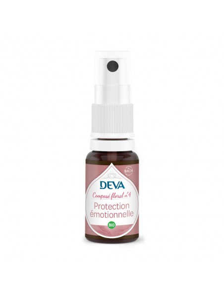 Achetez Protection Emotionnelle Bio - Sensibilité équilibrée Composé floral n°4 Spray de 15 ml - Deva à l'herboristerie Louis Image principale de Protection Emotionnelle Bio - Sensibilité équilibrée Composé floral n°4 Spray de 15 ml - Deva
