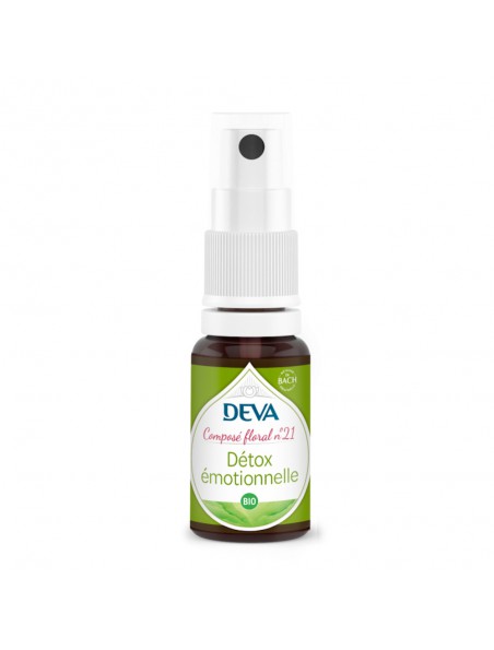 Achetez Détox Emotionnelle Bio - Régénération Composé floral n°21 Spray de 15 ml - Deva à l'herboristerie Louis Image principale de Détox Emotionnelle Bio - Régénération Composé floral n°21 Spray de 15 ml - Deva