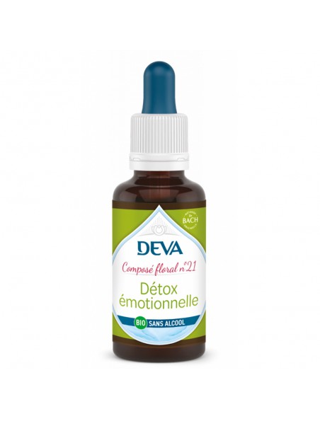 Achetez Détox Emotionnelle Sans Alcool Bio - Régénération Composé floral n°21 30 ml - Deva à l'herboristerie Louis Image principale de Détox Emotionnelle Sans Alcool Bio - Régénération Composé floral n°21 30 ml - Deva