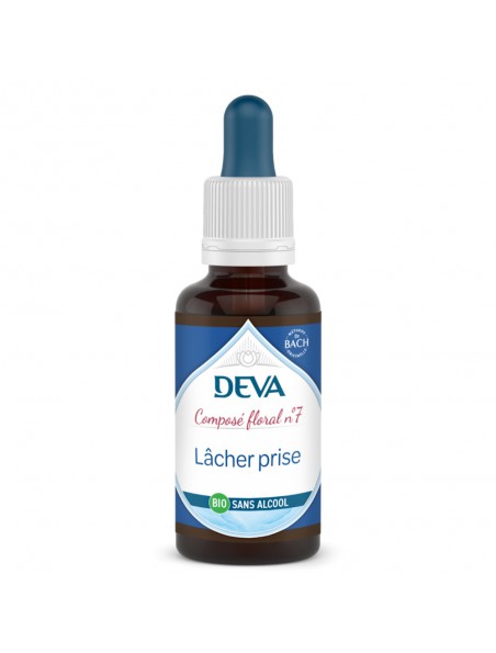 Achetez Lâcher-Prise Sans Alcool Bio - Alléger la charge mentale Composé floral n°7 30 ml - Deva à l'herboristerie Louis Image principale de Lâcher-Prise Sans Alcool Bio - Alléger la charge mentale Composé floral n°7 30 ml - Deva