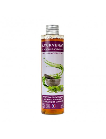 Achetez Gel douche aux 16 plantes actives Bio - Ayurvenat 200 ml - Le Secret Naturel à l'herboristerie Louis Image principale de Gel douche aux 16 plantes actives Bio - Ayurvenat 200 ml - Le Secret Naturel