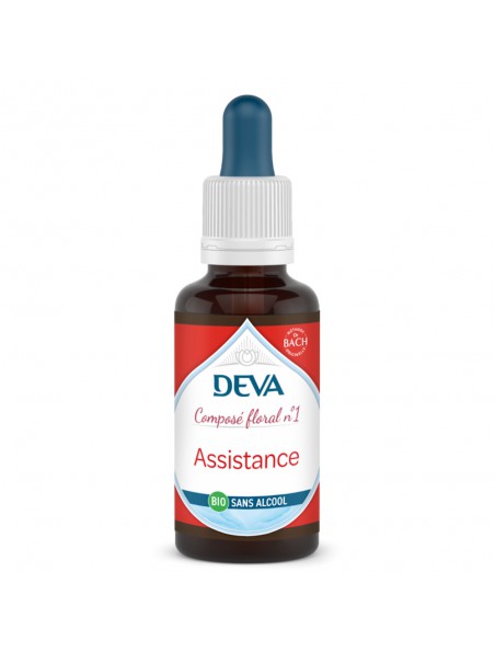 Achetez Assistance Sans Alcool Bio - Centrage et Apaisement Composé floral n°1 30 ml - Deva à l'herboristerie Louis Image principale de Assistance Sans Alcool Bio - Centrage et Apaisement Composé floral n°1 30 ml - Deva
