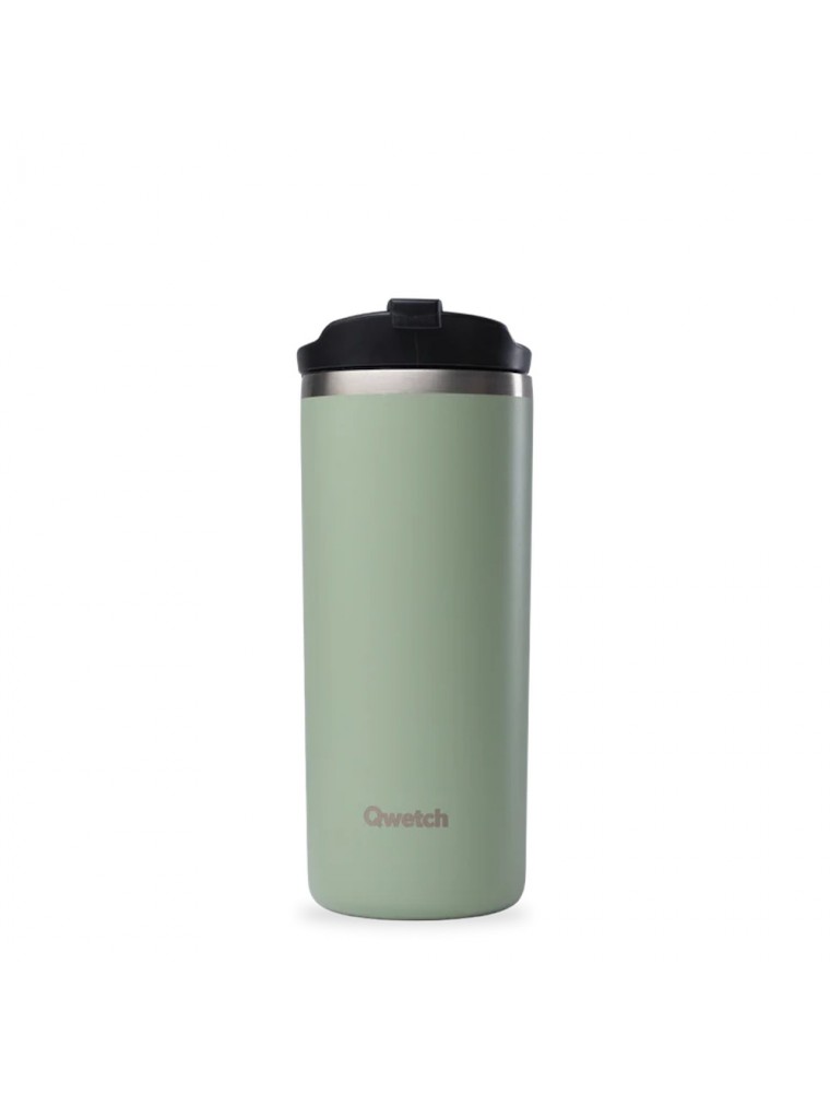 Image principale de la modale pour Travel Mug Isotherme Matt Vert Tilleul - Hydratation 470 ml - Qwetch
