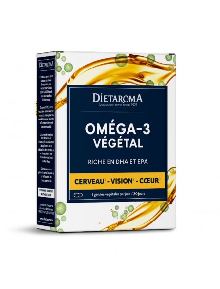 Image principale de Oméga 3 Végétal - Huile d'algue 60 gélules  - Dietaroma