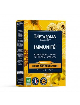 Image de C.I.P. Immunité Bio - Défenses naturelles 20 ampoules - Dietaroma depuis Echinacée Bio - Défenses immunitaires 50 ml - Herbiolys