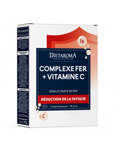 Image principale de Complexe Fer Plus Vitamice C - Fatigue 30 comprimés - Dietaroma