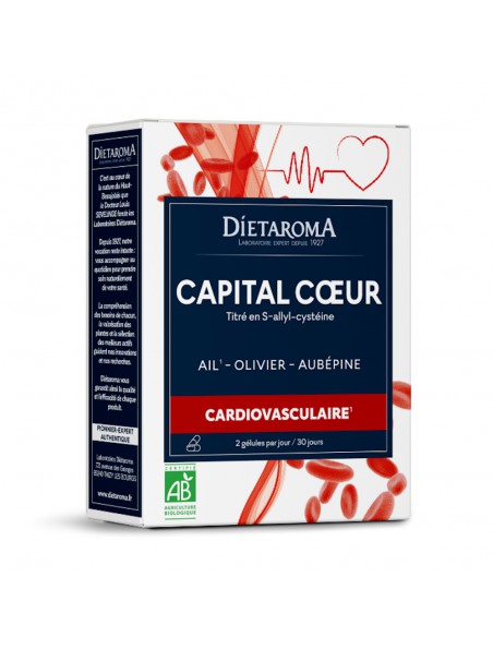 Image principale de Capital Coeur (Ail Olivier Aubépine) Bio - Système Circulatoire 60 gélules - Dietaroma