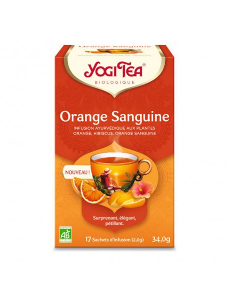 Achetez Orange Sanguine Bio - Infusions Ayurvédiques 17 sachets - Yogi Tea à l'herboristerie Louis Image principale de Orange Sanguine Bio - Infusions Ayurvédiques 17 sachets - Yogi Tea