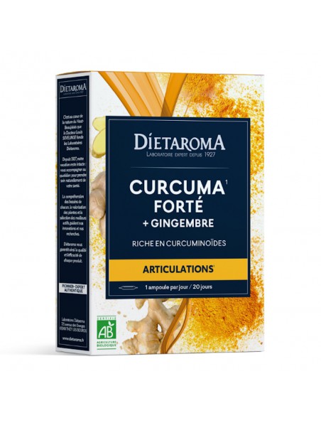Image principale de Curcuma Gingembre Bio - Articulations 20 ampoules - Dietaroma