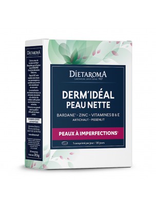 Image de Derm'Idéal Peau Nette - Peaux à Imperfections 30 comprimés - Dietaroma depuis Fdt Soie Bio Halé Camel Zao Make-up