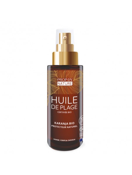 Achetez Huile de Plage Bio - Protection Naturelle au Karanja 75 ml - Propos Nature à l'herboristerie Louis Image principale de Huile de Plage Bio - Protection Naturelle au Karanja 75 ml - Propos Nature