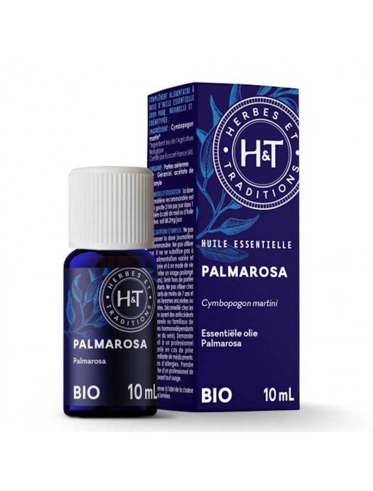 Image principale de la modale pour Palmarosa bio - Huile essentielle de Cymbopogon martinii 10 ml - Herbes et Traditions
