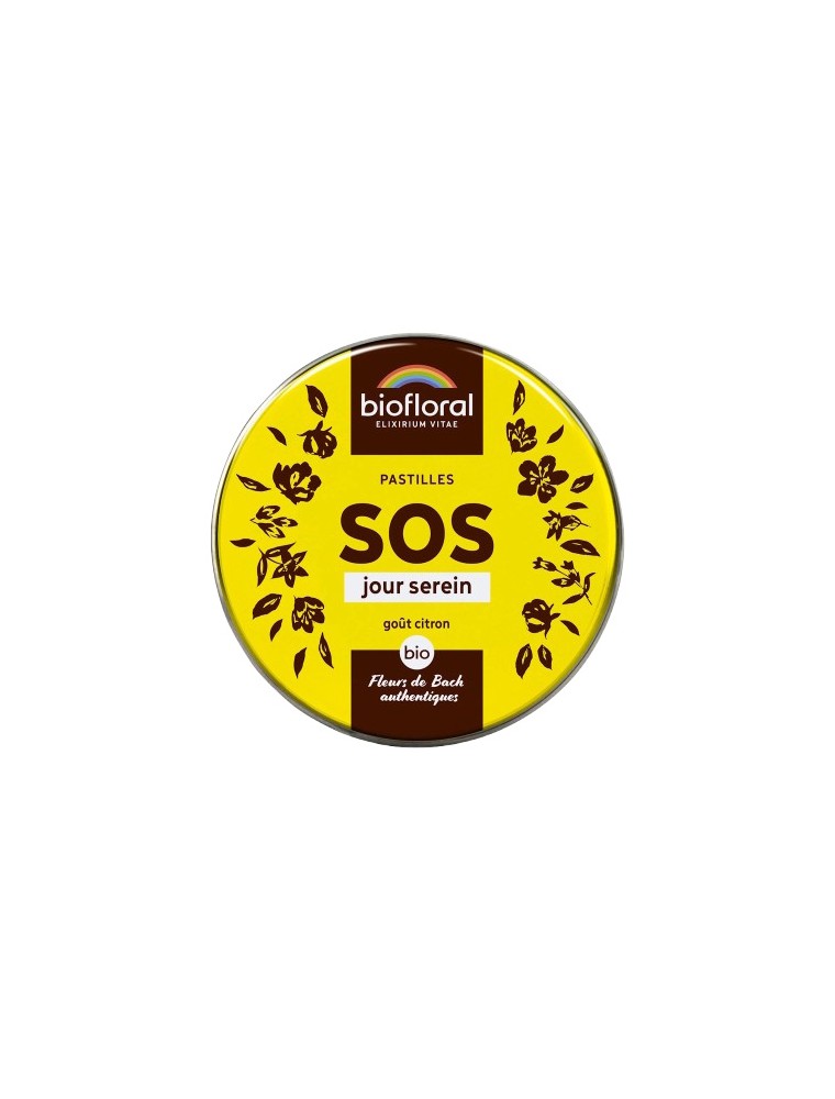 Image principale de la modale pour SOS Jour Serein Bio - Complexe Secours Fleurs de Bach Pastilles 50g - Biofloral