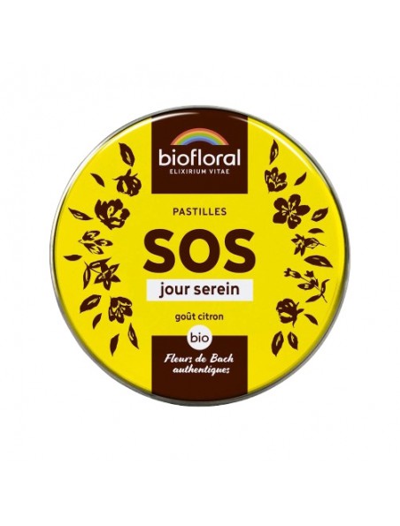 Image principale de SOS Jour Serein Bio - Complexe Secours Fleurs de Bach Pastilles 50g - Biofloral