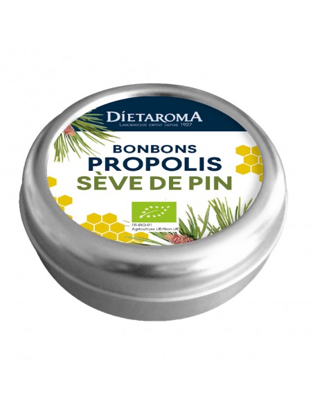 Achetez Propolis et Sève Pin Bio Bonbons Pour la gorge 50g Dietaroma à l'herboristerie Louis Image principale de Propolis et Sève Pin Bio Bonbons Pour la gorge 50g Dietaroma