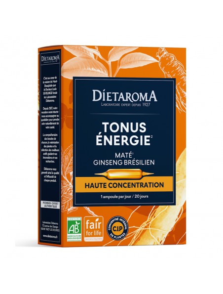 Image principale de C.I.P. Tonus Energie Bio - Vitalité 20 ampoules - Dietaroma