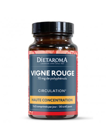 Achetez Vigne Rouge Bio - Circulation 60 comprimés - Dietaroma à l'herboristerie Louis Image principale de Vigne Rouge Bio - Circulation 60 comprimés - Dietaroma
