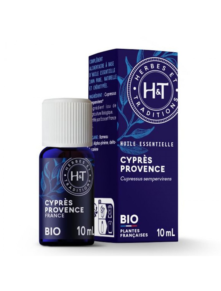 Image principale de la modale pour Cyprès Bio - Huile essentielle de Cupressus sempervirens 10 ml - Herbes et Traditions