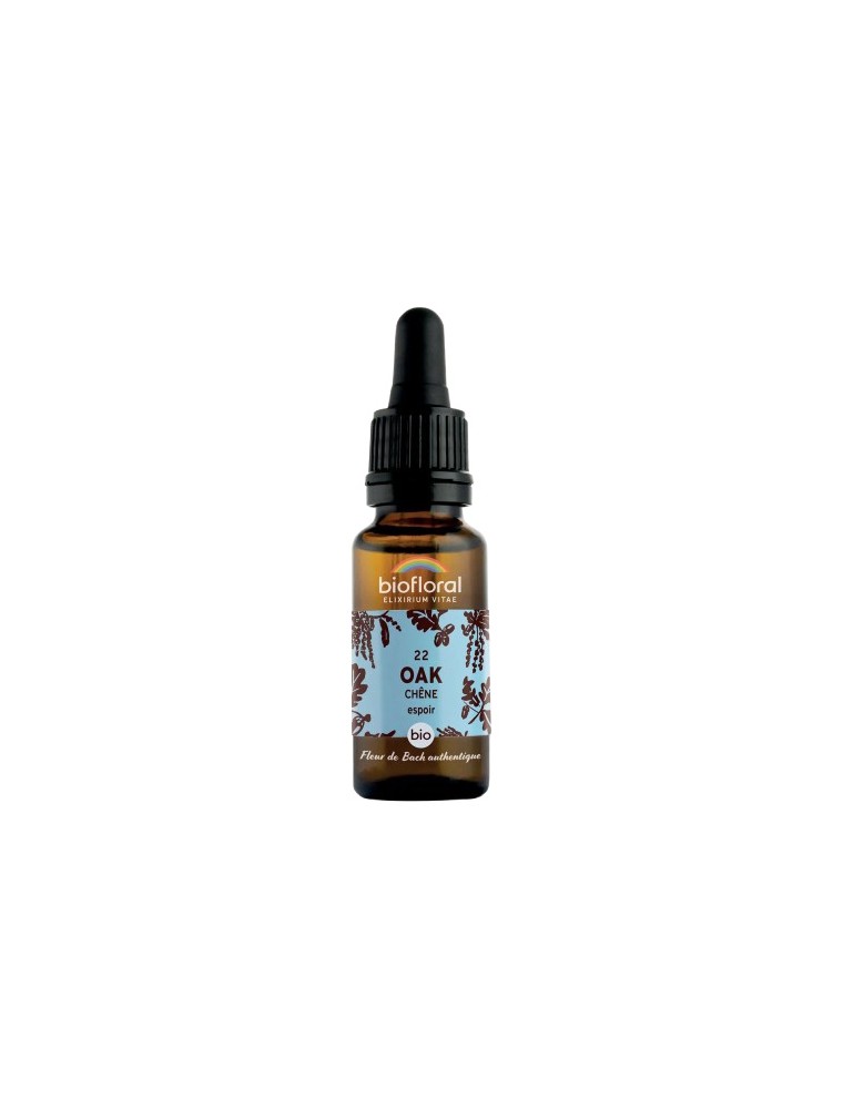 Image principale de la modale pour Oak Chêne n°22 - Courage et Espoir Bio aux fleurs de Bach 20 ml - Biofloral