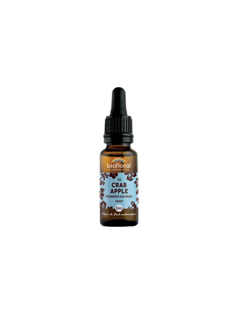 Image principale de la modale pour Crab Apple Pommier n°10 - Courage et Espoir Bio aux Fleurs de Bach 20 ml - Biofloral