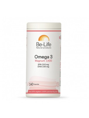 Image de Oméga 3 Magnum 1400 - Cœur et Cerveau 140 capsules - Be-Life depuis Achetez les produits Be-Life à l'herboristerie Louis (3)