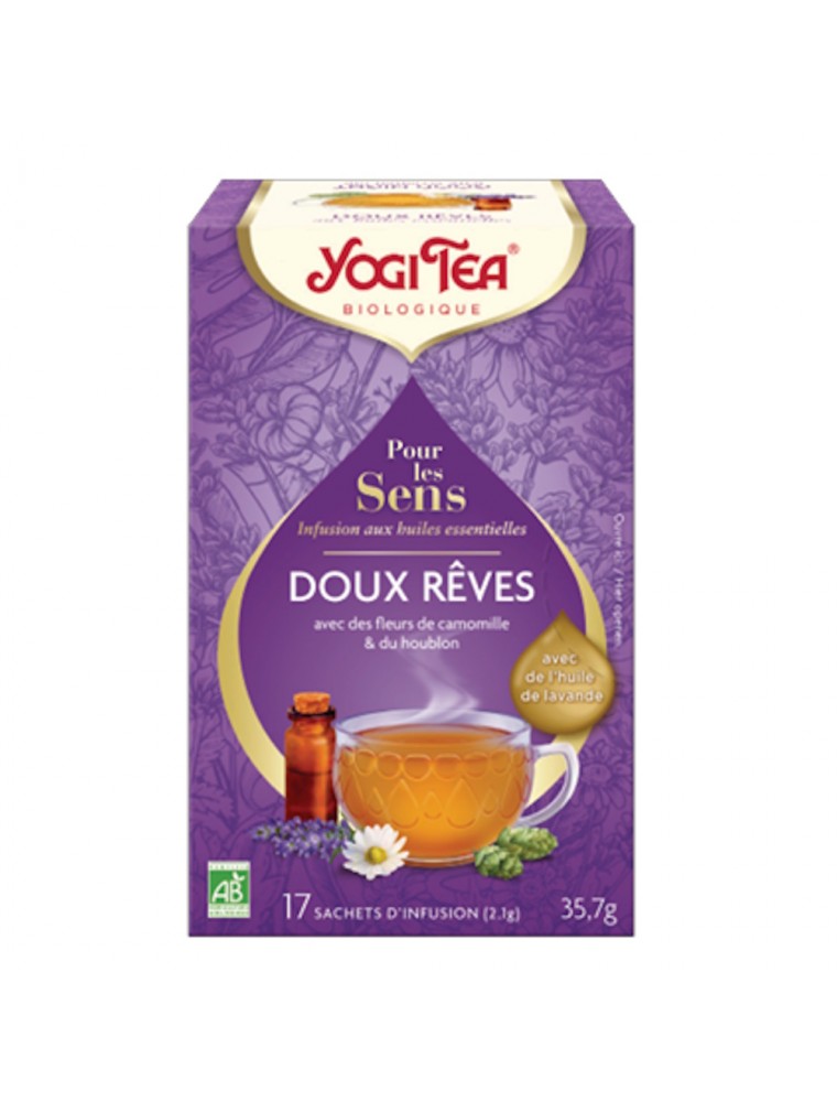 Image principale de la modale pour Doux Rêves Bio - Infusion aux huiles essentielles 17 sachets - Yogi Tea
