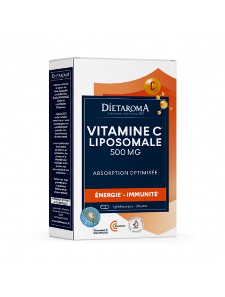 Image principale de Vitamine C Liposomale 500 mg - Tonus et Immunité 20 gélules - Dietaroma