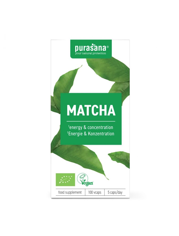 Image principale de la modale pour Matcha Bio - Energie et Concentration 100 capsules - Purasana