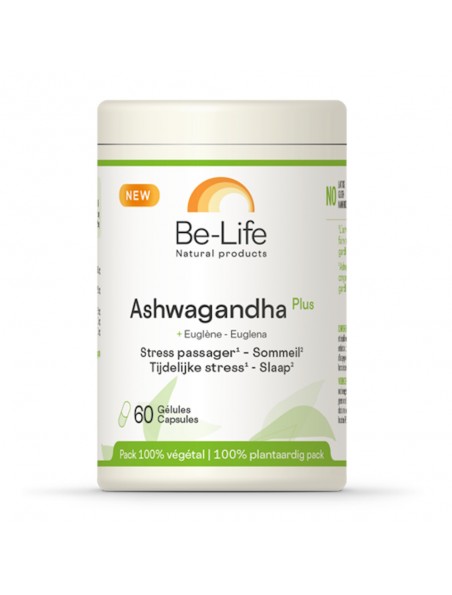 Achetez Ashwagandha Plus - Stress Passager et Sommeil 60 gélules - Be-Life à l'herboristerie Louis Image principale de Ashwagandha Plus - Stress Passager et Sommeil 60 gélules - Be-Life