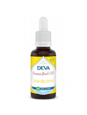 Image de Joie de Vivre Sans Alcool Bio - Enthousiasme et Optimisme Composé floral n°20 30 ml - Deva depuis Achetez les nouvelles tisanes arrivées à l'herboristerie Louis