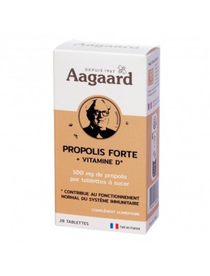 Image de Propolis Forte + Vitamine D - Défenses Naturelles 28 Tablettes - Aagaard depuis louis-herboristerie