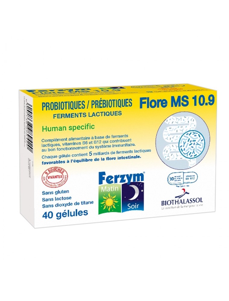 Image principale de la modale pour Ferzym Flore MS 10.9 - Flore Intestinale 40 gélules - Biothalassol
